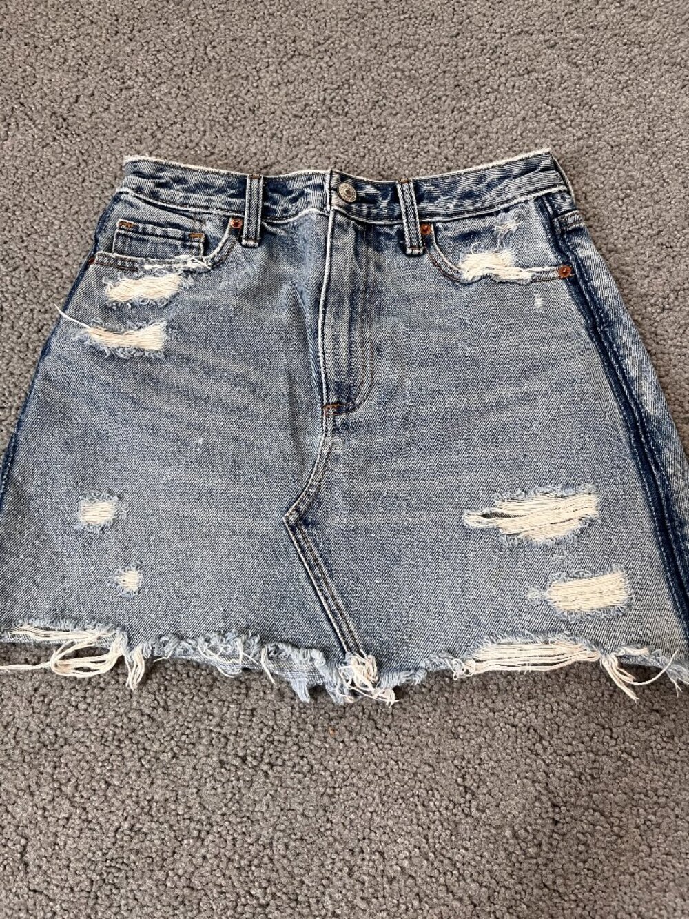 A&F ABERCROMBIE & FITCH ZOE NATURAL RISE VINTAGE A-LINE JEAN SKIRT 26/6